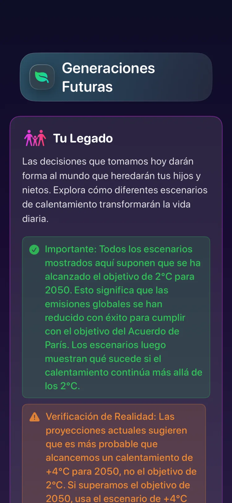 Generaciones Futuras de Decarbonr: cómo los escenarios de calentamiento moldean el mundo que heredan los niños
