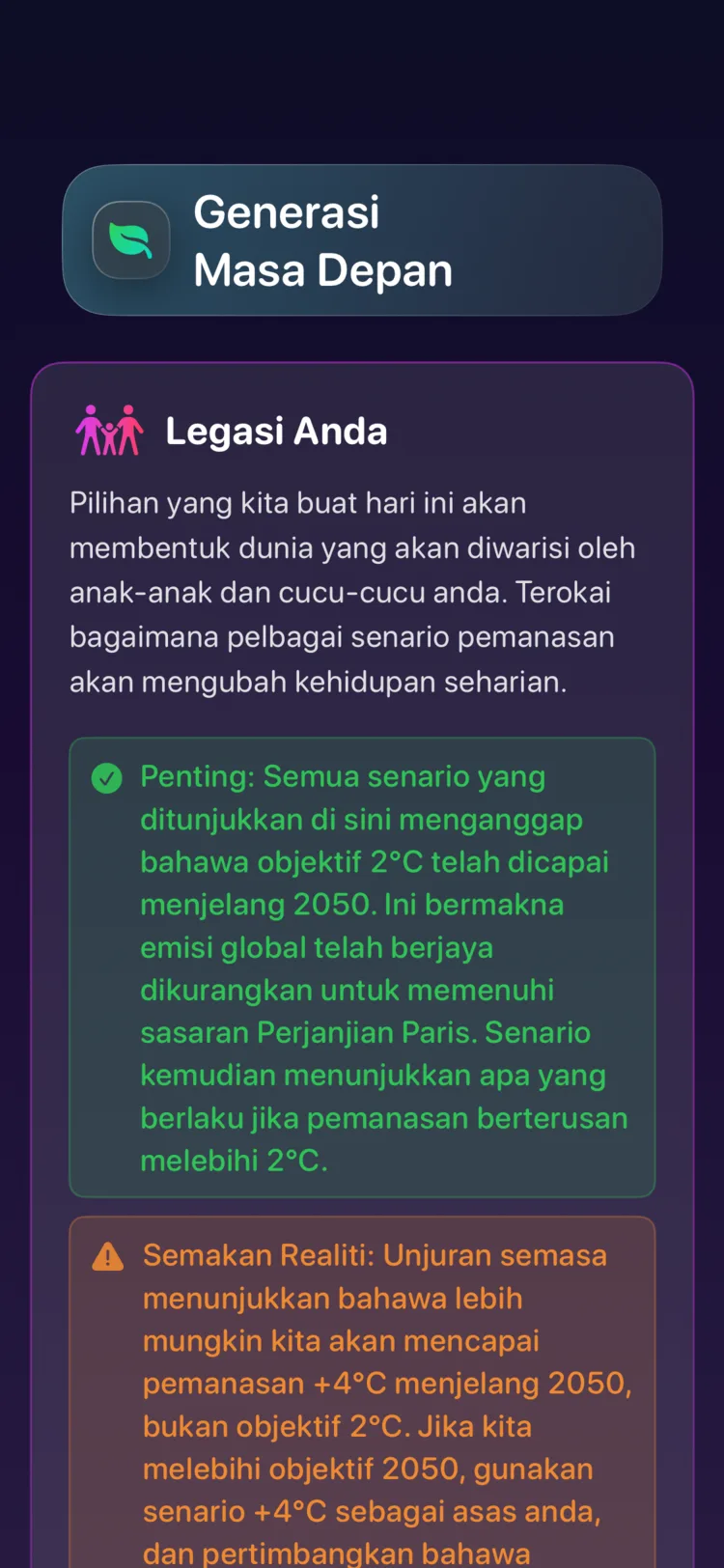 Generasi Masa Depan Decarbonr: bagaimana senario pemanasan membentuk dunia yang diwarisi anak-anak